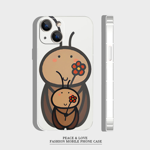 苹果12ProMax纯情蟑螂Nova13情侣华为Nova15小众适用iPhone16可爱x200s小米17创意手机壳14PLUS软趣味VIVOS50