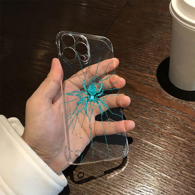 适用15promax超薄iPhone14plus手机壳带支架13透明12硬红米k80高级感苹果16e无边框华为mate70个性蜘蛛荣耀GT