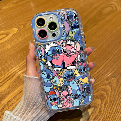 情侣爱心安琪史迪仔iPhone13可爱泡芙羽纱华为NOVA15手机壳创意软小米17ProMax苹果16plus适用OPPORENO14卡通