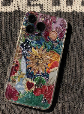 太阳15ProMax透明软NOTE14手机壳NOVA12苹果16Plus适用iPhone13复古S20艺术K80Pro创意荣耀300个性小众MATE70