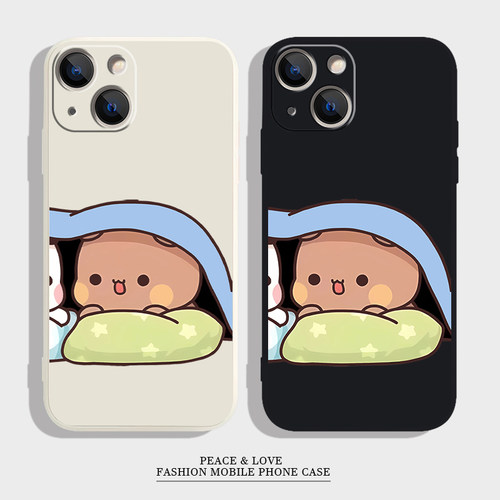 苹果17Air16e可爱15plus适用iPhone13情侣被窝布布一二真我neo7手机壳12ProMax软华为NOVA14ULTRA卡通红米k70