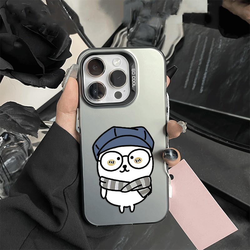 OPPOFindx8硬12彩银17ProMax方大同自嘲熊苹果16可爱红米note15手机壳14plus适用iPhone13创意华为Mate70周边
