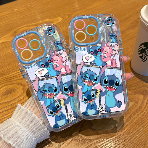 可爱iPhone17泡芙羽纱16手机壳软13ProMax卡通苹果14plusins风适用华为NOVA15开心安琪史迪仔OPPOFINDX9Ultra