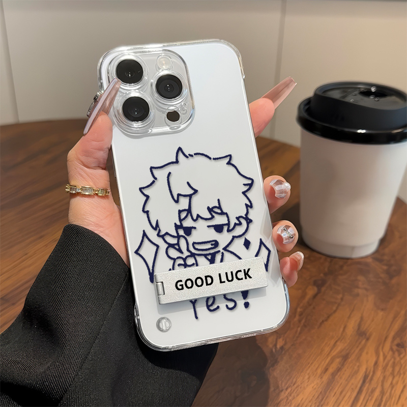 超薄iPhone14适用比耶银魂12苹果17手机壳带支架OPPOFINDX9无边框硬创意16PLUS高级感13ProMax卡通荣耀Magic8