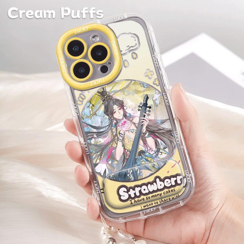 天官赐福IQOONEO11小众iPhone17适用14p动漫带挂绳荣耀畅玩70PLUS手机壳软苹果16镜子支架13ProMax华为NOVA15