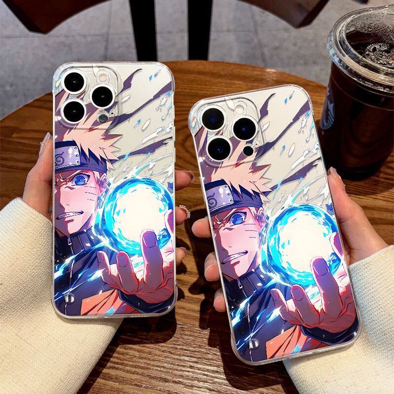 适用iPhone13苹果17pm15无边框18ProMax硬14PLUS超薄手机壳透明漫画火影鸣人手搓螺旋丸适用OPPORENO16/ACE6T