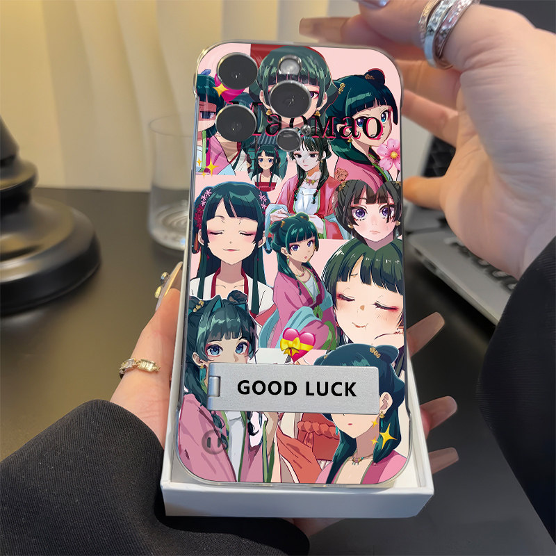 苹果16适用iQOO15无边框14PLUS药屋少女的呢喃小米17ProMax超薄手机壳带支架硬iPhone12高级感13卡通VIVOx300