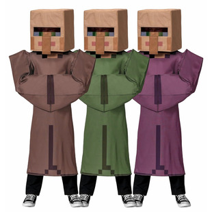 万圣节儿童服装我的世界主题衣服MC村民cos服小学生角色扮演出服