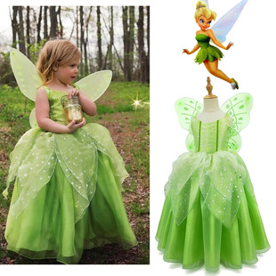 万圣节儿童服装 扮迪士尼小精灵叮当女童公主连衣裙 cosplay聚会装