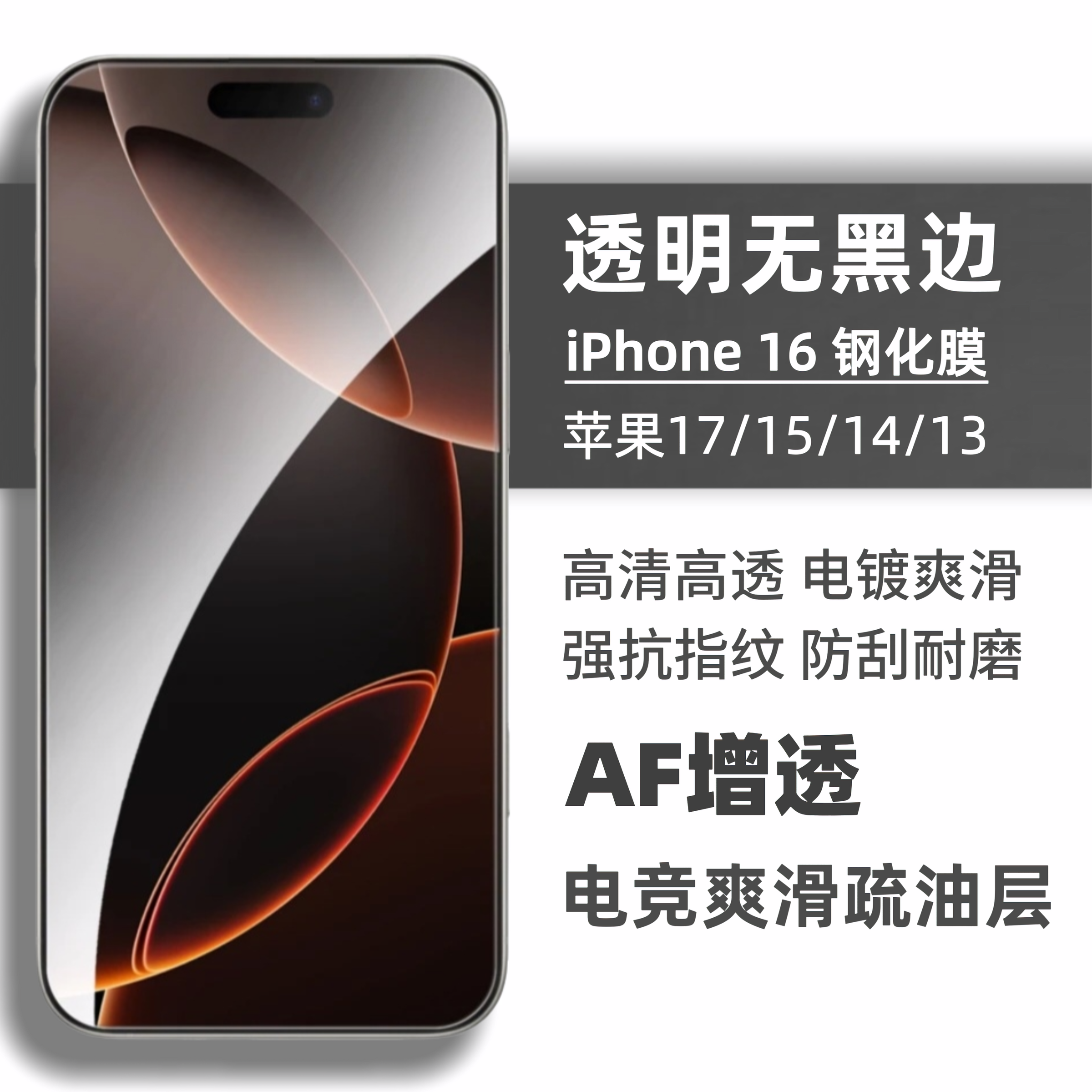 iPhone抗指纹玻璃防摔钢化膜