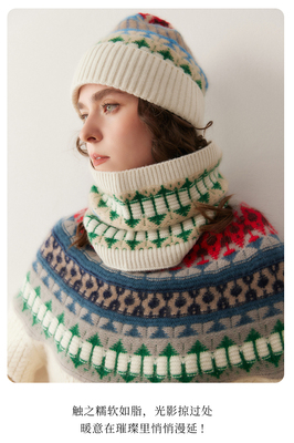 XB25112加厚山羊绒针织套头衫女套头羊绒外套提花针织毛衣