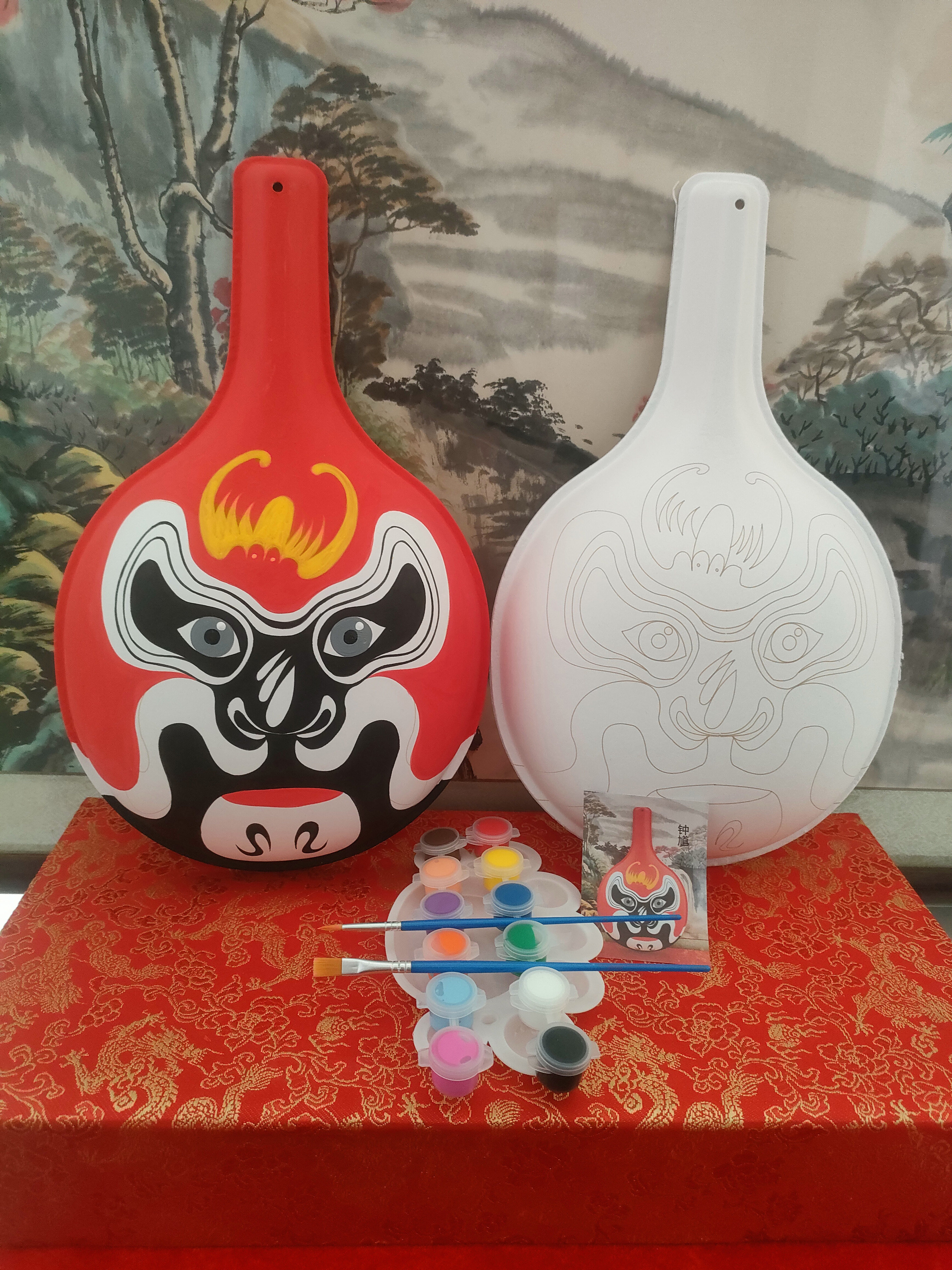 大小号DIY新款马勺人物带纹路白坯非遗文创教学材料包,特色手工艺,脸谱,淘宝优惠券,粉丝福利购,淘宝优惠卷