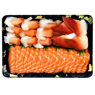 新鲜生鱼片刺身拼盘进口冰鲜三文鱼刺身中段兰花蚌刺身套餐