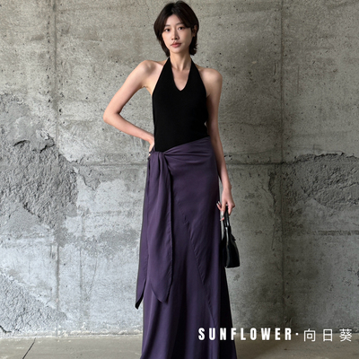 SUNFLOWER-系带设计感简约纯色高腰气质百搭半身裙(爆版)YS1-3869