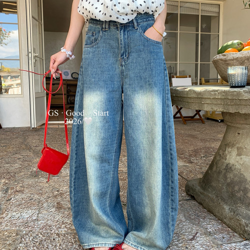 GS.GOOD START-都巨赞时髦利器夏复古洗水宽松百搭休闲牛仔裤3200