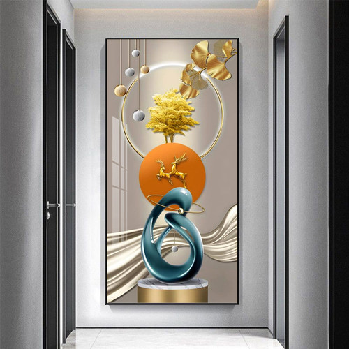 玄关装饰画入户正对门轻奢现代