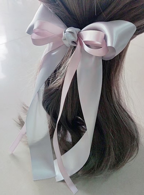 流苏儿童蝴蝶结长飘带发夹