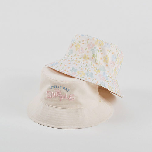 女童双面渔夫帽防晒透气遮阳