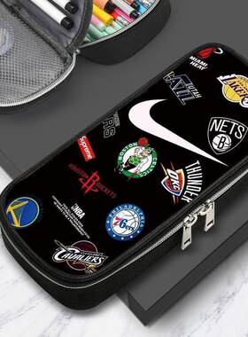 NBA湖人勇士队笔袋男大容量男童铅笔盒小学生初高中生文具袋2026