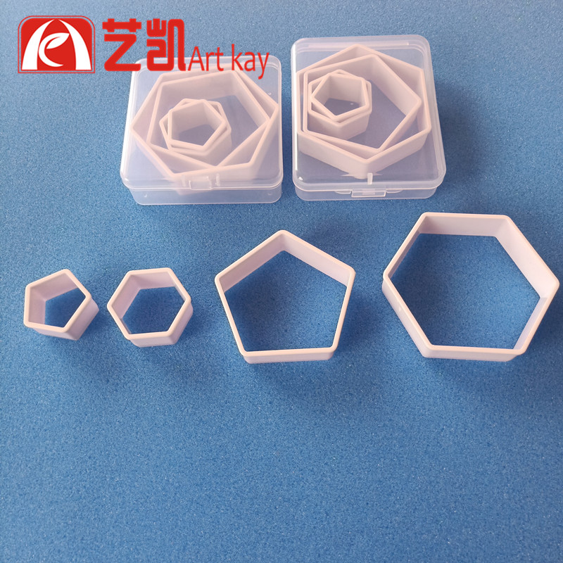 翻糖蛋糕工具 足球塑料纹路模4件套装饰压模切模 DIY烘焙塑形模具