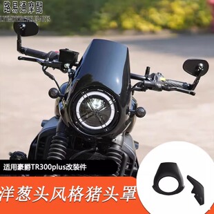 适用豪爵TR300 Plus专用洋葱头猪头罩大灯罩仪表罩前风挡车头罩