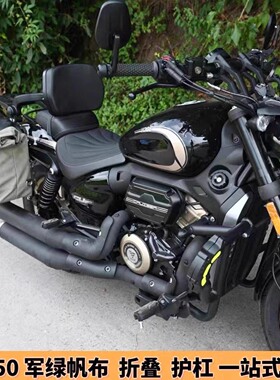 适用隆鑫无极CU250保险杠防摔护杠折叠靠背头盔帆布快拆边包边箱