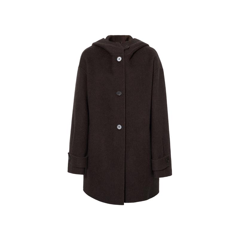 蒋欣代言羊毛羊绒定制散毛染连帽毛呢外套大衣2025冬季1G9970721