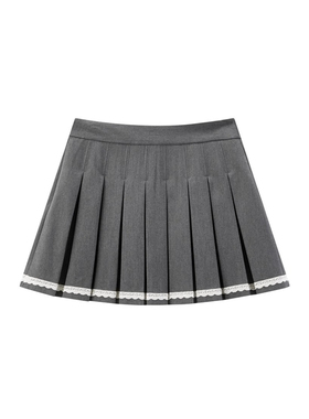 【商场同款】花边装饰百褶裙冬新款学院风针织短裙C1GEE4254