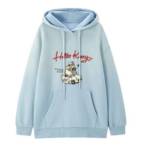 【Hello Kitty系列】商场同款卡通图案连帽加绒卫衣外套C2CRE4501