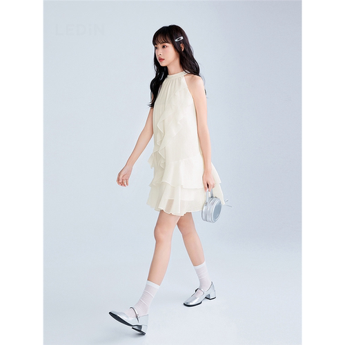 【商场同款】甜美飘逸挂脖连衣裙2025年夏季新款裙子C1FAF2435