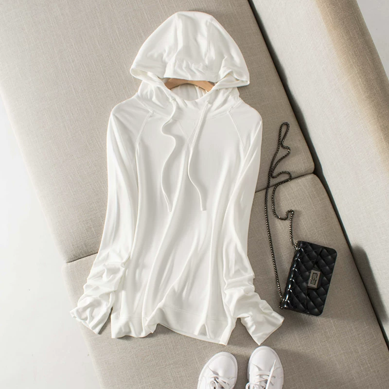 Ежедневная езда на работу будет носить! Просто не просто! Модель Slim Dagging Rope Hooding Sweatshirt Girl