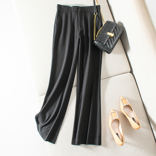 出门炸街~ 大长腿 时髦挺括藏肉直筒微喇裤