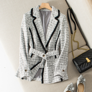 西装 拉须粗花呢一粒扣新款 女 OL小资职场通勤小稥风外套 日单品质