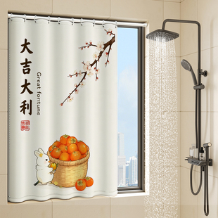 宿舍出租房飘窗遮阳帘 免打孔安装 中式 卧室小窗户窗帘遮光2026新款