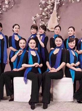 舞蹈丝巾四季通用渐变色演出纱巾