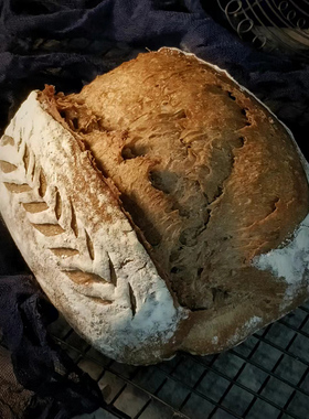 黑裸麦酸包酸种酵母健康主食欧包德式黑麦乡村手工面包sourdough