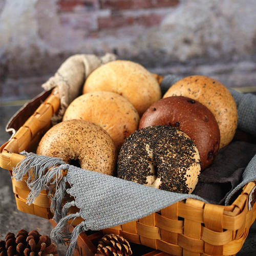 全麦贝果面包未加油轻糖粗粮三明治bagel黑芝麻贝果蓝莓