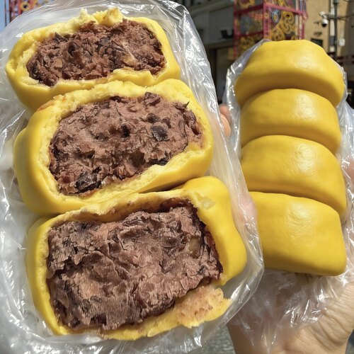 沙软香甜面皮软韧~玉米豆沙包