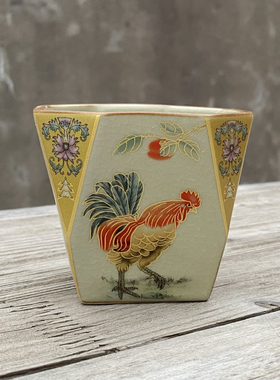 大公鸡四方茶杯主人杯个人专用单杯汝窑开片可养大吉大利陶瓷杯子