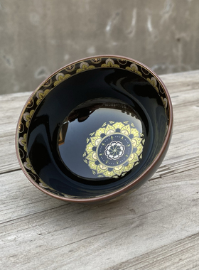 黑色釉鸡心杯墨金宝相主人杯单杯家用陶瓷品茗个人专用喝茶杯茶盏