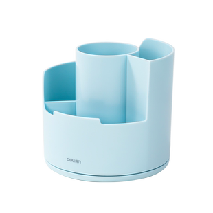 得力旋转笔筒360度办公室桌面收纳多功能笔桶大容量学生笔盒笔架小学生男孩女孩创意时尚可爱笔筒轻奢PK414