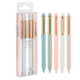 得力开学礼物定制按动中性笔高颜值签字笔大容量子弹头0.5mm黑色笔芯小清新学生办公创意定制免费刻字ins