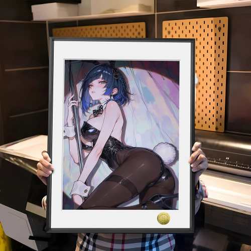 原神夜兰兔女郎幽蓝兔影同人周边装饰画