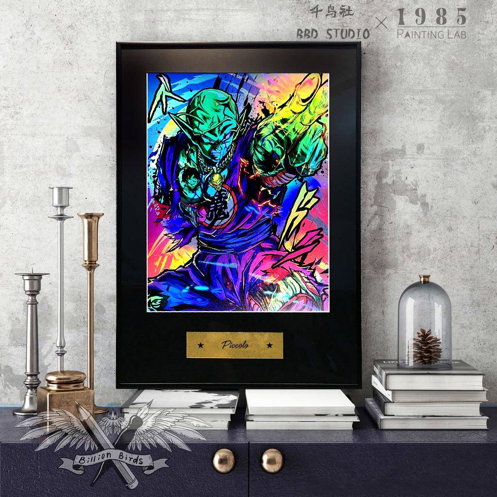 七龙珠比克那美克星短笛大魔王炫彩渐变镭射海报潮流装饰画