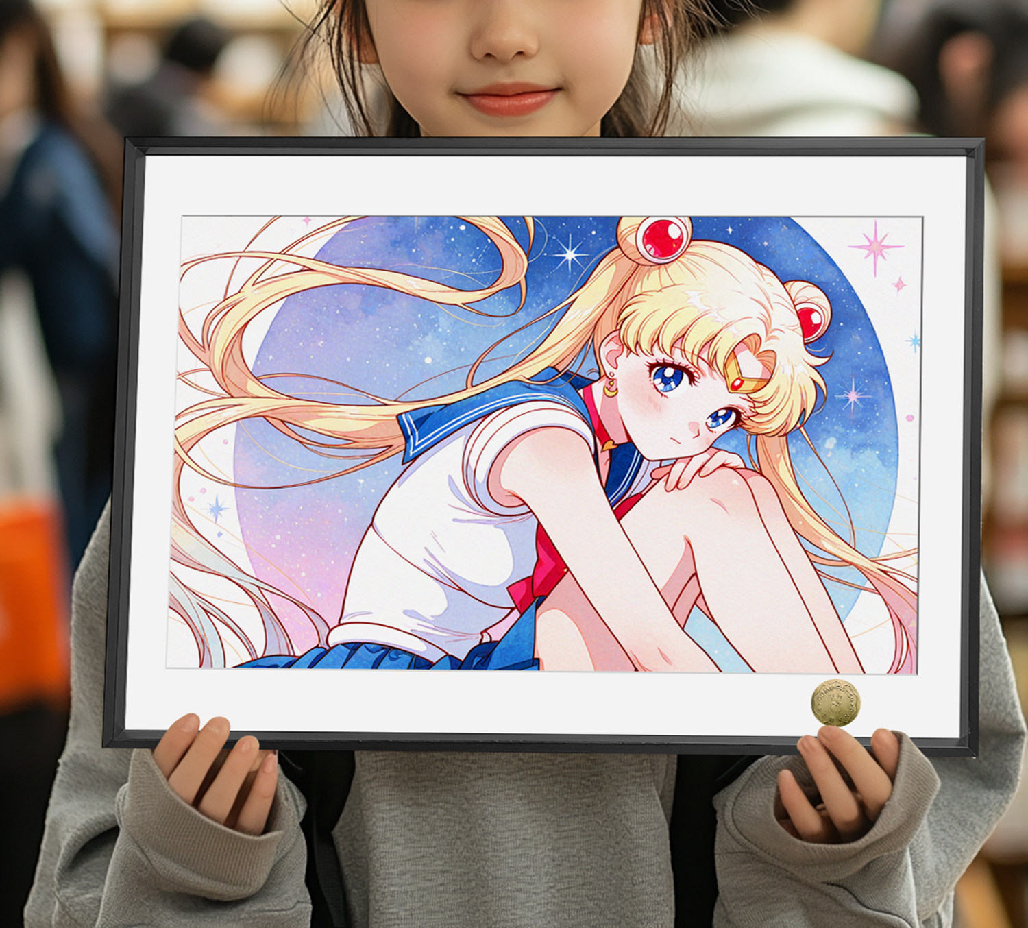 美少女战士月野兔水冰月可爱同人周边装饰画
