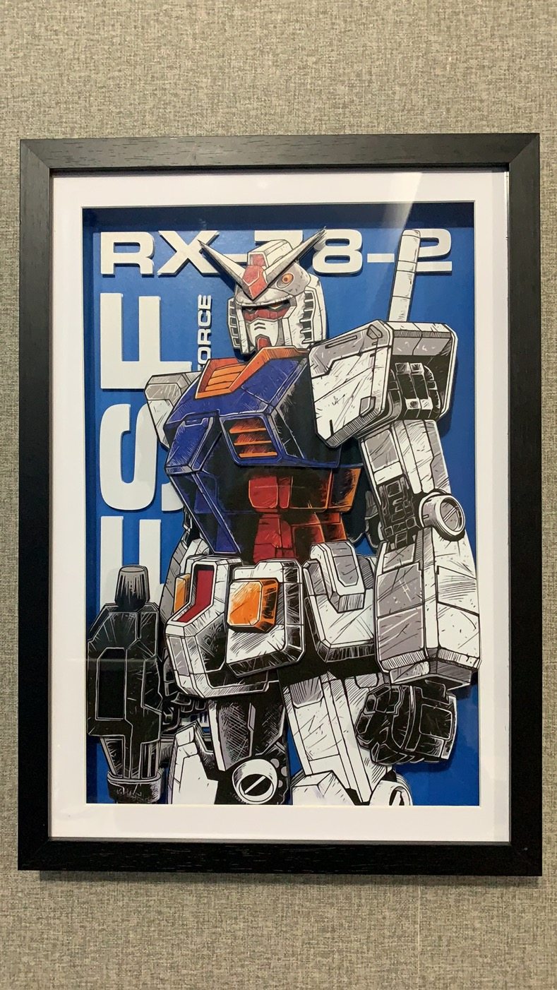 机动战士高达 初代高达 RX-78-2 白色恶魔 3D立体画 手办模型配画
