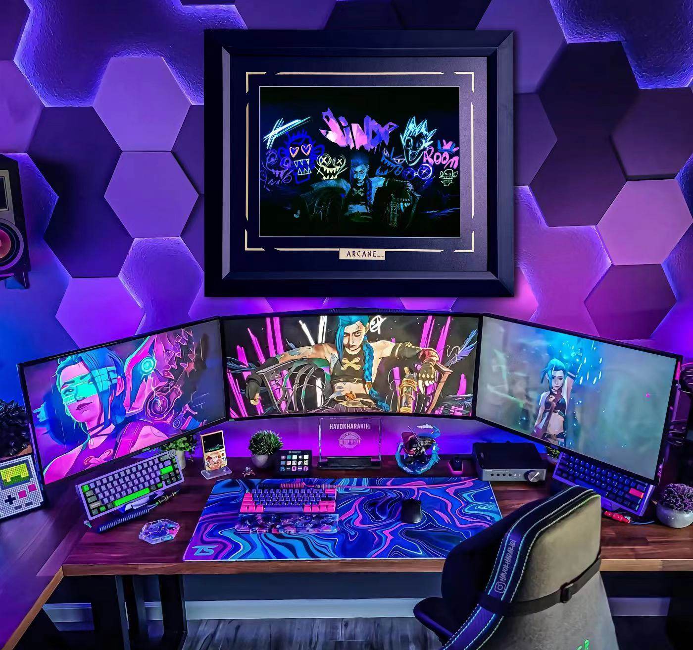 arcane英雄联盟：双城之战纪念金克丝暴暴Jinx荧光潮流装饰画