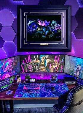 arcane英雄联盟：双城之战纪念金克丝暴暴Jinx荧光潮流装饰画