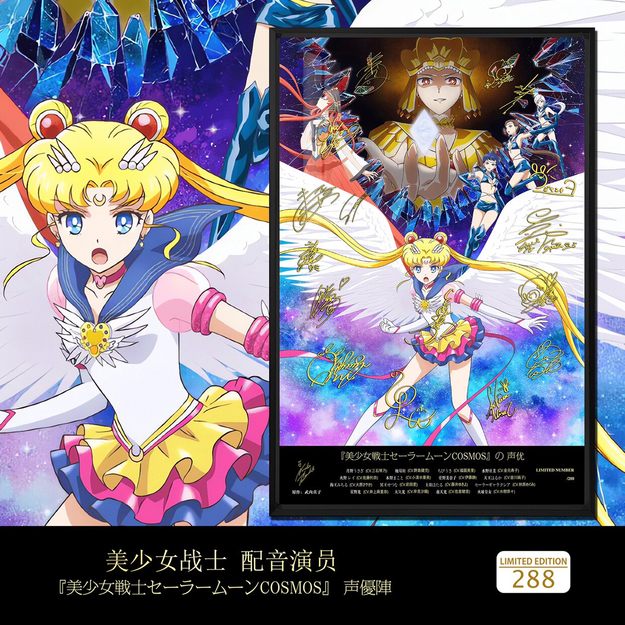 美少女战士终章剧场版月野兔水兵月小小兔声优签名装饰画