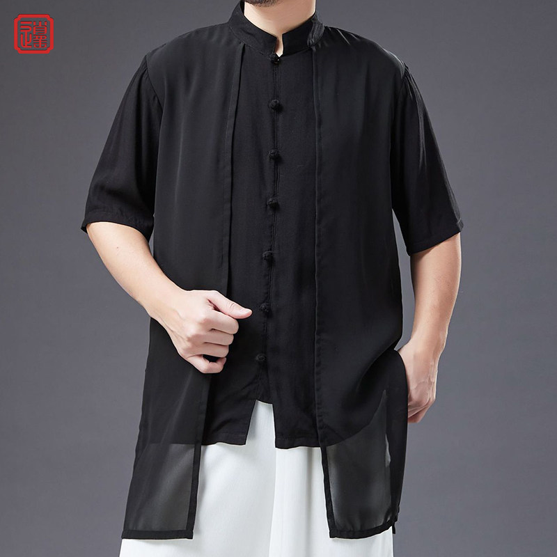夏季复古盘扣假两件汉服